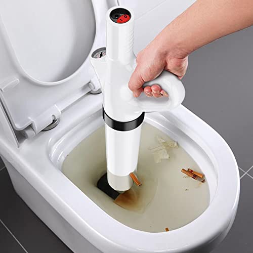 Desatascador de inodoro eléctrico de alta presión con barómetro, desatascador de aire para tuberías obstruidas, aplicable en fregadero, baño y desagüe de piso miniatura 7
