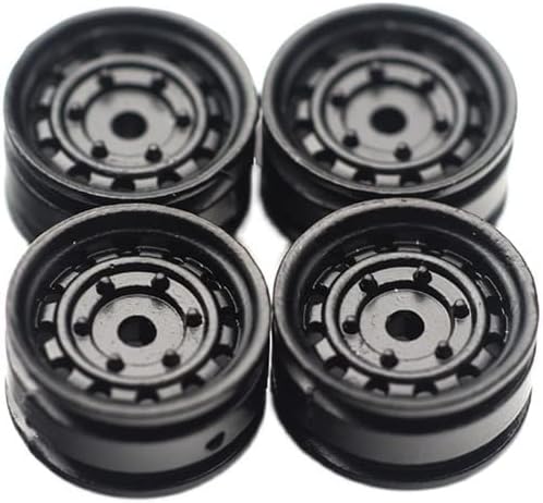 Orlandoo Hunter 15mm Retro Metal Wheel Mold Casting Style for 1/35 1/32 Orlandoo Hunter RC Car Upgrade Parts Universal - (Color: 4Pcs Black)