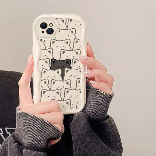 PAIXIKYZ Compatible con iPhone 15 Funda Silicona Suave con Diseño Ondas Cremosas Suaves