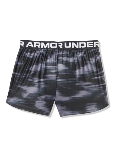 Under Armour Girls' Play Up Printed Shorts, (008) Black / / White, Medium3