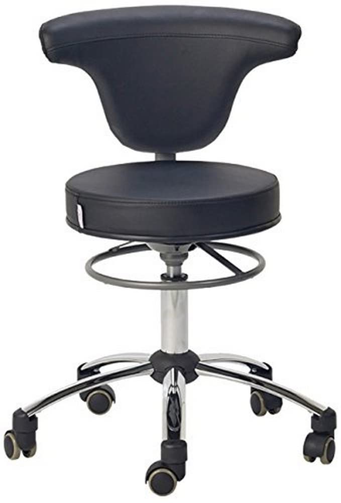 Teqler T-135363schwarz: Praxisdrehstuhl für Higyeprofi mit schaffanes Design und hohen Belastbarkeit, 100kg Gewichtskapa