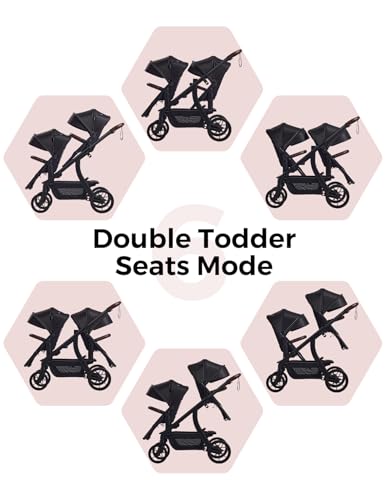 Image of Momcozy ChangeGo Baby Stroller Second Seat Only | Extra Seat Attachment for ChangeGo Stroller | Adjustable Reclining Seat, Extendable UPF50+ Canopy, Leather Bumper Bar, 5-Point Harness