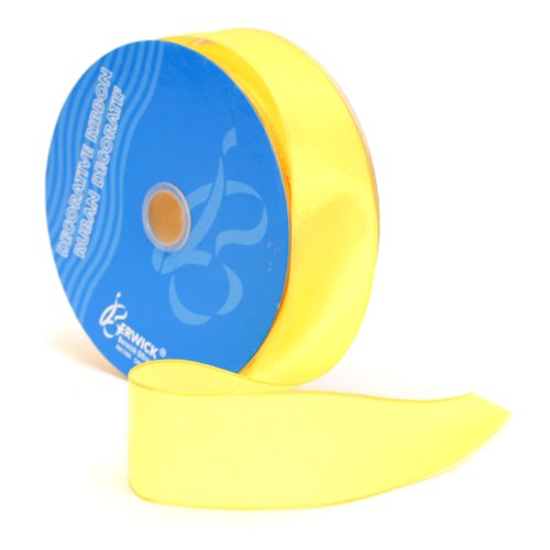 Berwick Wired Edge Princess Craft Ribbon, 1-1/2-Inch Wide by 50-Yard Spool, Daffodil