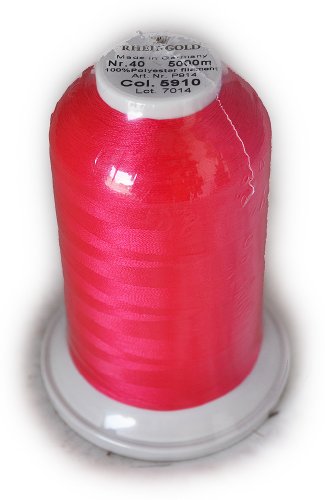 Hilo de bordar Rheingold Poliéster 5910 Neon Pink 5500 yd miniatura 1