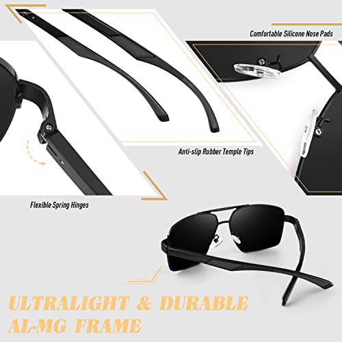 Image of CGID Polarized Sunglasses Men Womens Pilot Style Mirrored Shades UV400 GA61