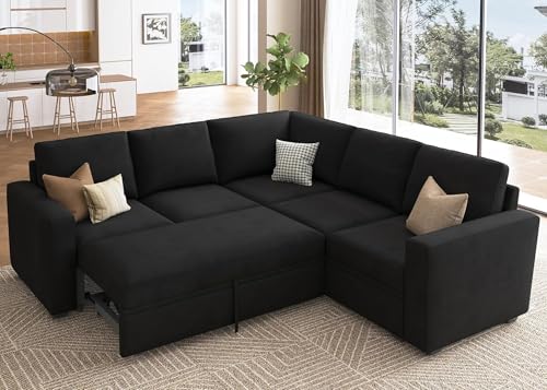 10 Best Velvet Couch under $1000: Top Picks for Comfort & Style 3 HONBAY Sectional Sleeper Sofa with Pull Out Bed, Velvet L ...