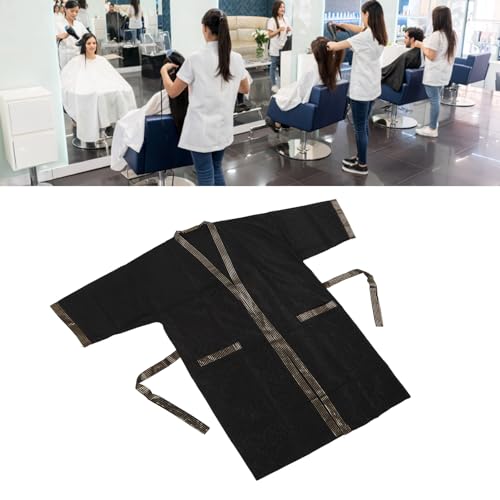 Mandil para corte de cabello con bolsillo y mangas cortas miniatura 5