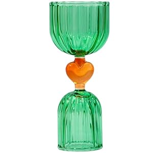 ban.do Cocktail Measuring Jigger, Double Jigger Shot Glass, 1/2 and 1 Shot Measuring Cup, Green Glass Bar Tool (Tipsy Turvy Green)