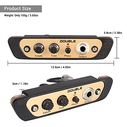 Micro Cajon Box Drum Preamp Pickup HUIOP DOUBLE CJ01L avec Jack 1/4