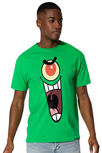 Cotton Soul Spongebob Squarepants Plankton Face Unisex T-Shirt, Kelly Green, kelly green, M Cotton Soul Spongebob Squarepants Plankton Face Unisex T-Shirt, Kelly Green, kelly green, M