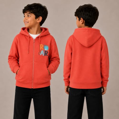Image of The Mom Store Winter Jackets for Kids | Cute Sweatshirt and Cool Hoodies for Baby Boy and Baby Girls | with Zippers | Hoodie Cap