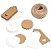 Pubiao (200 PCS) Etichette Regalo in Carta Kraft, Decorazioni per Artigianato e Natale, Biglietti per bomboniere, cartellini Regalo, cartellini Fai-da-Te, Etichette per Bagagli, cartellini dei Prezzi