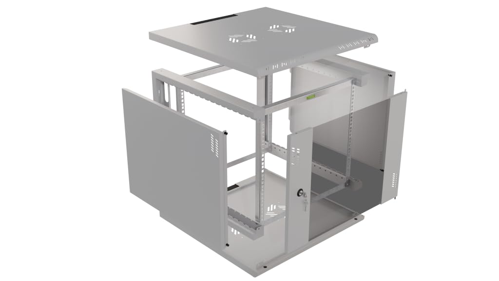 Server Netzwerkschrank 19 Zoll 9U 600mm PRO - Hochbelastbarer Stahl - Computer- & Server-Racks - Serverschrank, kompatibel mit 19 Zoll Fachboden und Rack Schienen