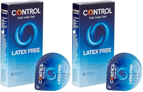Control Preservativos Latex Free - Caja de 5 Condones de Poliuretano, Ultrafinos, Sin Olor, Lubricados, Sexo Seguro. Disfruta de unos Preservativos con Ajuste Perfecto para una Relación Segura.