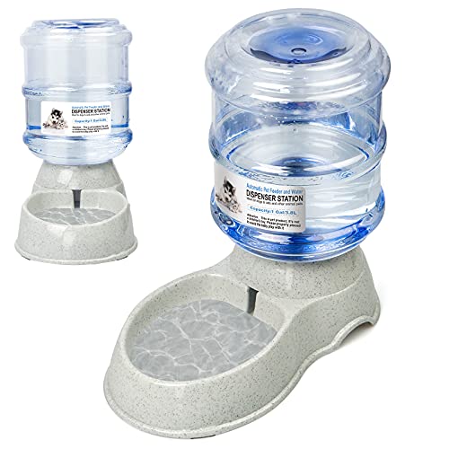 FAYDUDU Automatic Dog Cat Feeder and Water Dispenser in Set Pet Food and Waterer for Small Medium Pets Gravity Feeder…
