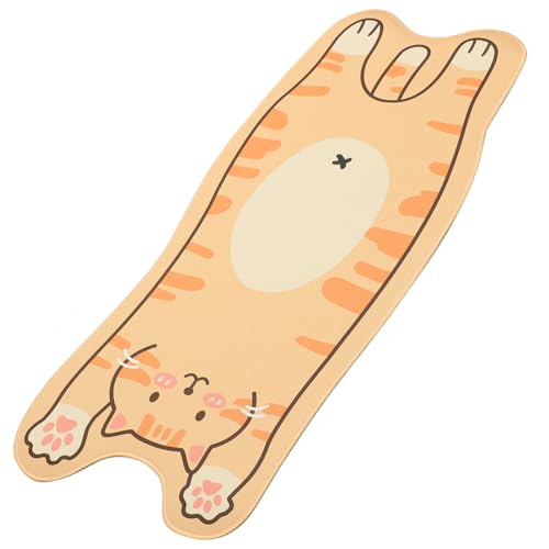 Tapis de souris gaming en caoutchouc épais de forme allongée couleur orange