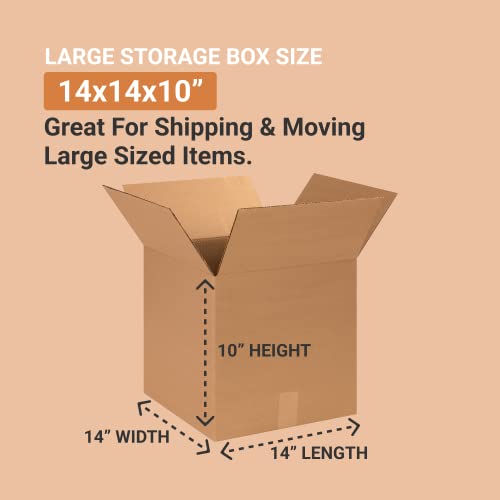 Image of BOX USA Shipping Boxes Medium 14 inchL x 14 inchW x 14 inchH 25-Pack - Corrugated Cardboard Box for Moving, Mailing, Packing, Packaging and Storage