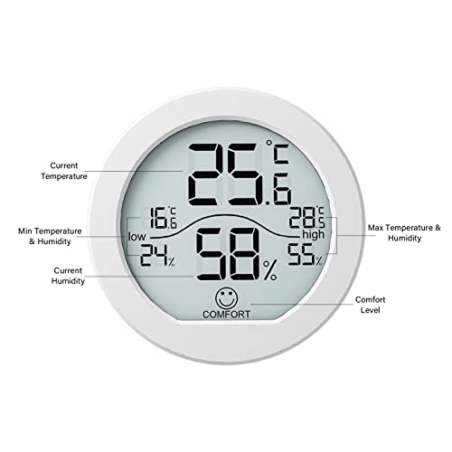 Secrui KR-TH1-WH Digital Hygrometer Thermometer For Room Temperature Humidity Meter Indoor Thermometer Accuracy Calibration Lcd Temperature Sensor thumb #2