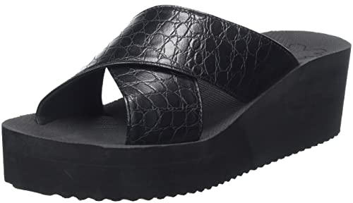flip*flop, cuña croco Mujer, Negro, 41 EU
