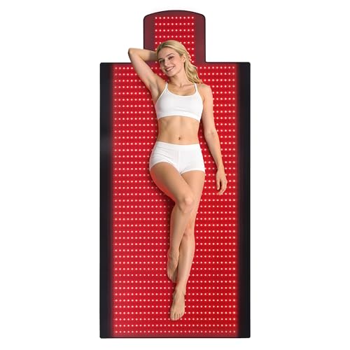1370 LEDs Dual Full Body Red Light Therapy Mat, Red Light Therapy Blanket, 2in1 LEDs(660nm& 850nm), Premium Leather, Adjustable Timer & Intensity