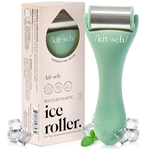 Kitsch Ice Roller for Face – Stainless Steel Ice Face Roller to Reduce Puffiness, Redness & Headaches – Cooling Facial Roller for Skin Care, Irritation Relief & Spa-Like Experience at Home - Mint
