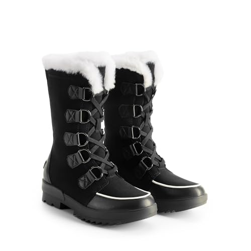 DREAM PAIRS Snow Winter Boots for Women Resistant Warm Mid-Calf Boots Faux Fur Lined Lace Up Anti-slip Outdoor Hiking Booties3