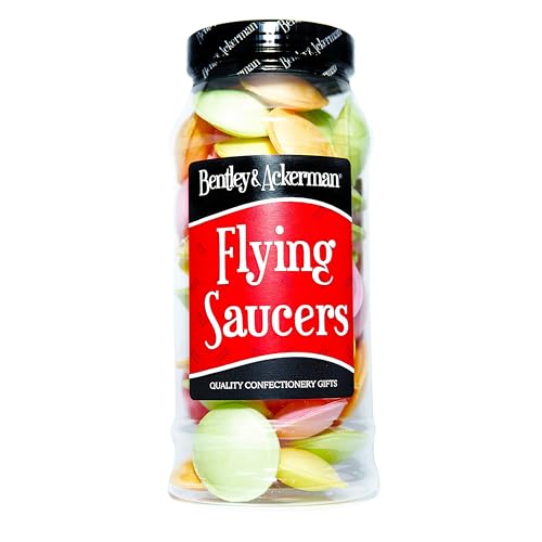 Original Flying Saucers Sweets - Retro Sweets in a Gift Jar By Bentley & Ackerman Sweet Shop.
