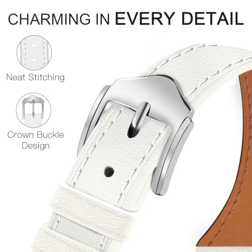 Image of JR.DM Slim Leather Bands Compatible with Apple Watch Band 38mm-49mm | Genuine Leather Thin Band Feminine Design Strap for Iwatch Ultra SE Series 11 10 9 8 7 6 5 4 3 2 1