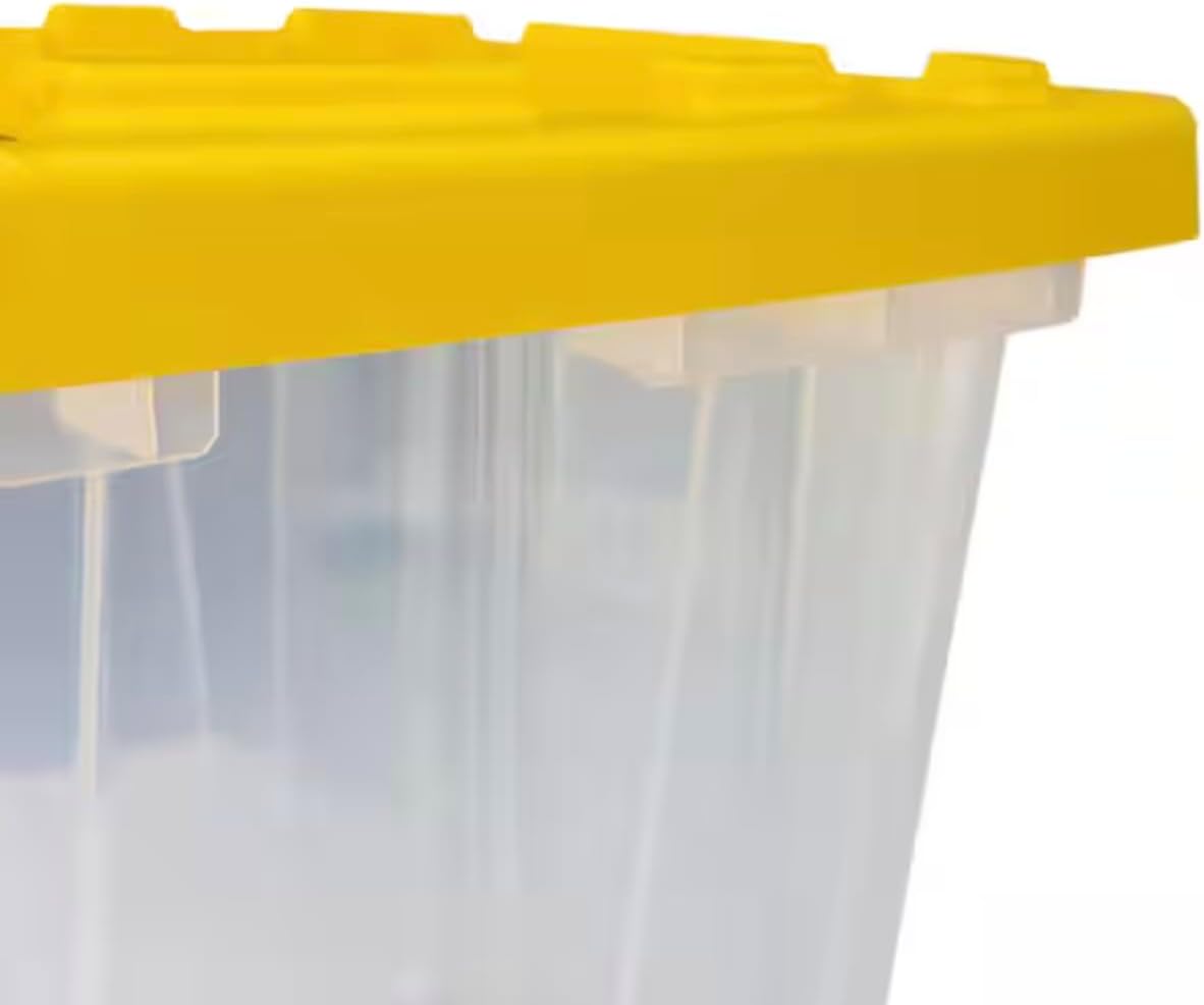 Clear Storage Tote with Red Lid, 9 Gallon Capacity HL63124