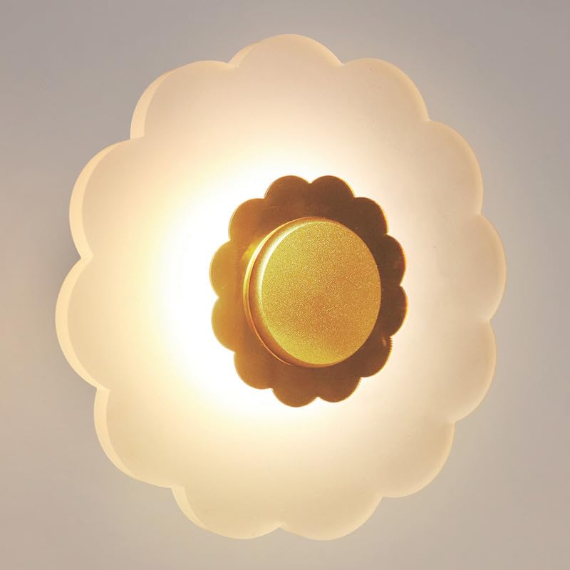 Image of Blossom Glow 3-in-1 LED Wall Light | Modern Fancy Lights for Living Room, Bedroom Wall Decor, Home Decoration Items & Indoor Flower Shape Night Lamp (Golden Accent, Pack of 1)