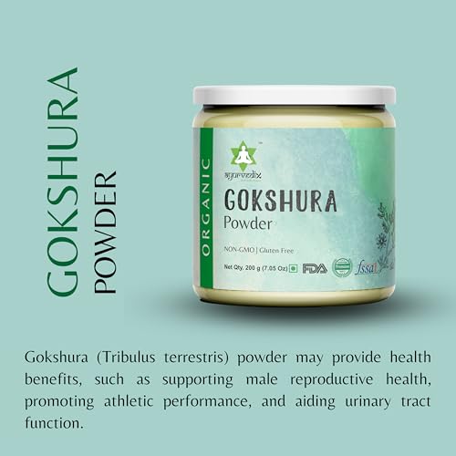 Image of Organic Gokhru Powder (Gokshura /Tribulus Terrestris) 400g | Non-GMO, Vegan | Supports Energy, Stamina & Daily Wellness | No Added Preservatives | Jaivik Bharat & USDA Certified