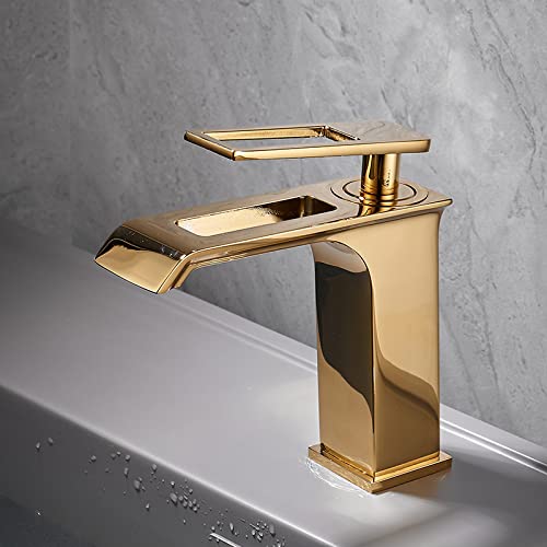 Robinet de salle de bain en laiton massif noir mat avec poignée unique design 1256
