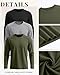 Ficerd 3 Pack Men's Big and Tall Shirts, Long Sleeve Basic T Shirts Athletic Loose Fit Tops Crew Neck Stretch Pullover Tee(Black, Light Gray, Army Green,X-Large)