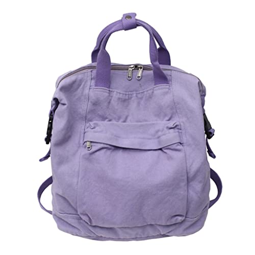 Canvas Women Backpack Handle Buckle For Teenage Girl Student Travel Backpack