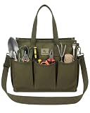 PRESEE Heavy Duty Canvas Gardening Tote Bag with Pockets, Large Capacity Tool...