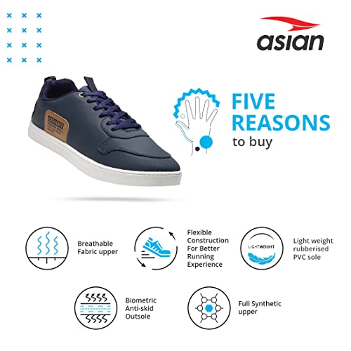 ASIAN Men's Achiever-13 Latest Stylish Casual Sneaker,Lace-up Lightweight Shoes for Running, Walking, Gym Shoes