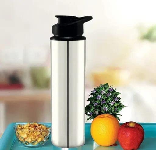 Image of Stainless Steel Sipper Water Bottle 1000 ml, Silver|| Air tight, Leak Proof |Gym Bottle | Hiking | Treking Bottle | Travel Bottle Pack of 3