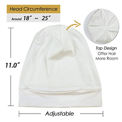Image of Satin Lined Sleep Slouchy Cap Curly Girl Slap Headwear Gifts For Frizzy Hair Women