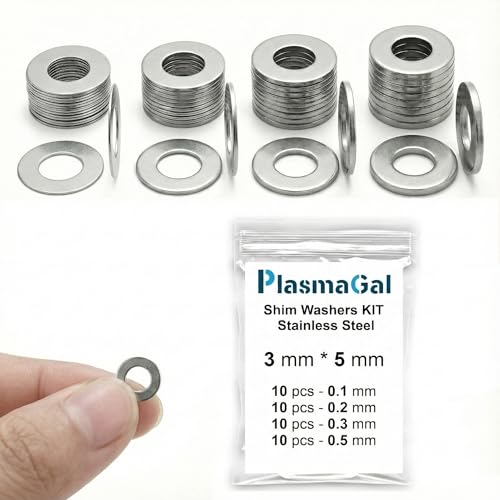 3x5mm Shim Washers RC Stainless Steel 40pc 0.1-0.5mm 3mm ID