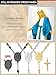 Imagen de FaithHeart Rosario Dorado para Rezo Collar Rosario Hombre Mujer Santa Virgen María Cruz Jesús Acero Inoxidable 316L Regalo Católico Protección