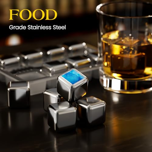 🏡🍽️Kollea Whiskey Stones – 8-Pack Stainless Steel Chilling Rocks | Reusable Metal Ice Cubes for Bourbon, Scotch, Gin & Beer | Cool Gift for Men, Dad & Drink Lovers - Image 5