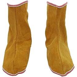 Zapato De Soldador POFET Calzado protector de soldadura con aislamiento térmico para calzado, pantorrillas, soldador, pies, Amarillo, Large
