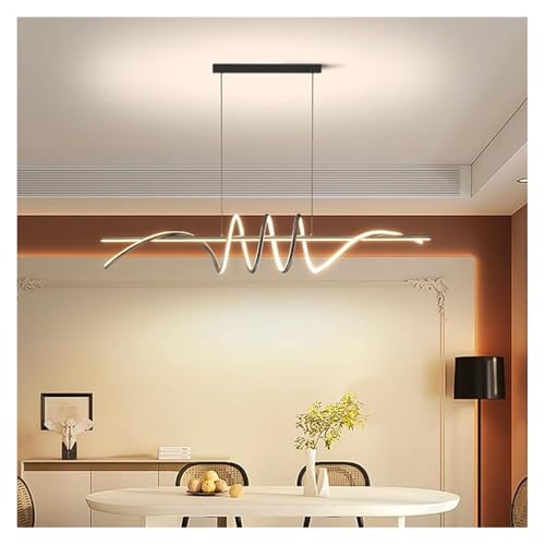 Lampe suspendue LED rotative noire 100cm dimmable pour salle à manger moderne