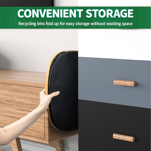 MOWETOO 110L Pfandflaschen Sammelbehälter mit Deckel & 2 abnehmbaren Tragetaschen, Groß Pfandflaschen Aufbewahrung, Behälter Leergut & Altglas Aufbewahrung, Küche Abstellraum Flaschentasche