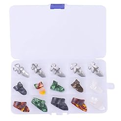 U/K Lot de 15 médiators pour guitare + étui – Phrases aléatoires de couleurs, 5 médiators pour pouce + 5 onglets index… - Les Beatles, Paul McCartney, John Lennon, RIngo Starr, George Harrison