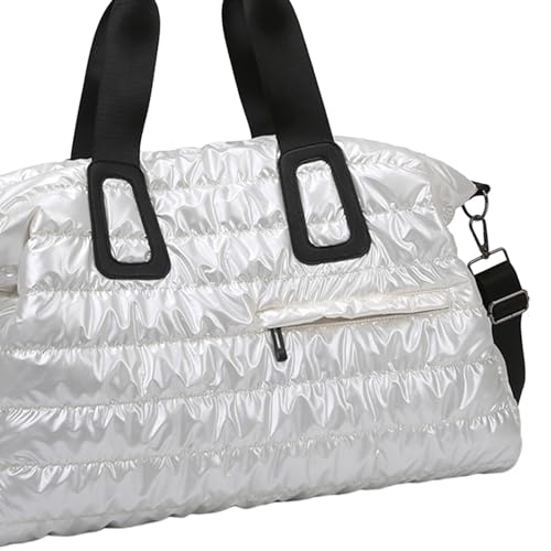 Travel Duffle Bag Sports Gym Bag Stylish Multifunctional Shoulder Bag with Adjustable Shoulder Strap for Fitness Exercise Gym, White2