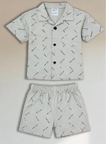Image of 3BROS Baby Boys & Baby Girls Pure Cotton Clothing Set Casual Half Sleeves Shirt with Shorts Set For Boys & Girls