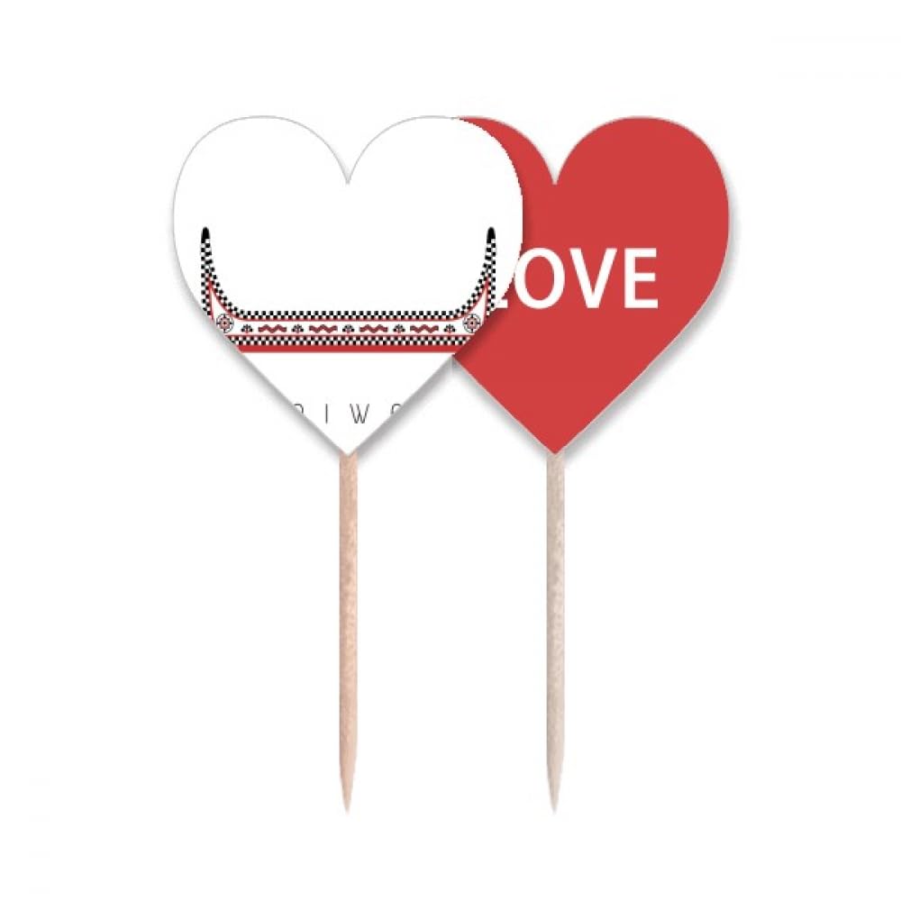 Cure-dents Drapeau Love Heart Taiwan pour Décorer Vos Amuse-Bouches