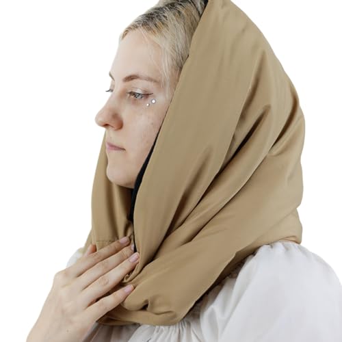 Dsgzkk Winter Hooded Scarf Hat Thicken Cotton Headscarf Puffer Hat Breathable Headwear Adult Unisex Hiking Skiing Hat