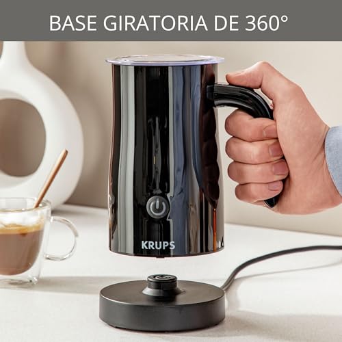 Miniatura 4 de Krups Espumador De Leche Eléctrico Con Panel One-Touch, Tapa Extraíble Para Fácil Limpieza, Base Giratoria 360 Grados, Capacidad Ideal, Diseño Compacto Y Elegante, Color Negro, Xl1008